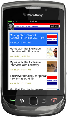 Myles Miller Motivation BlackBerry App