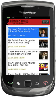 Rhythmic Images BlackBerry App
