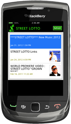 Street Lotto BlackBerry App