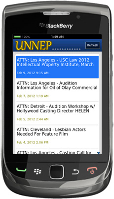 UNNEP BlackBerry App