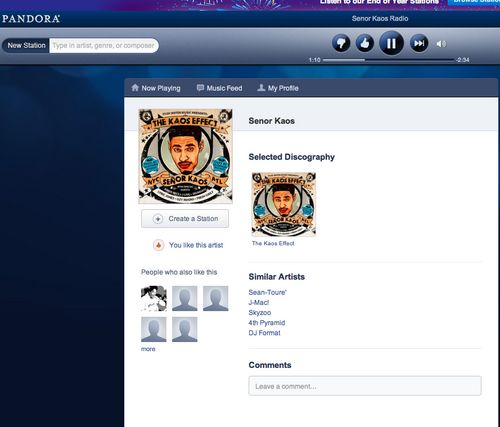 News: Senor Kaos Music Now Available On Pandora