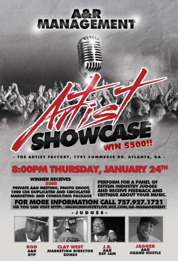 JAN 24TH  A&R Management Artist Showcase @THE ARTIST FACTORY!!