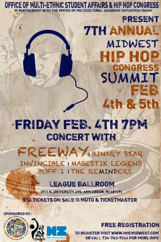 7th Annual Midwest Hip-Hop Summit feat. Freeway, Buff 1, Invincible, Binary Star and more!