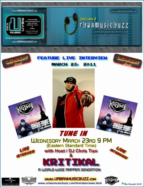 RAP SENSATION KRITIKAL with His song "Miss NYC."