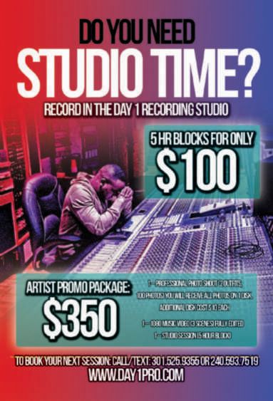 Need Studio Time? Record at Day 1 Studios Today!