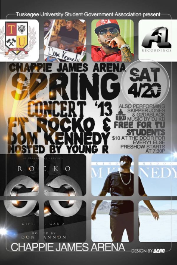 SAT 4/20 SPRING CONCERT '13 @TUSKEGEE UNIVERSITY FEATURING LIVE PERFORMANCES BY @ROCKO4REAL & MORE!