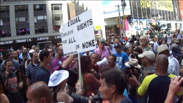 What Does 'Gender Parity' Mean? Women 'Go Topless' and Demonstrate in NYC (Video) [NSFW]