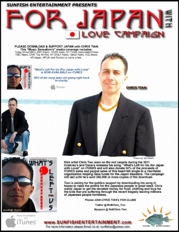 R&B Sensation Chris Tian Campaigns for Japan with Song