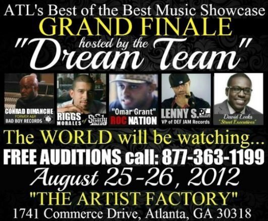 AUG 25TH & 26TH (FREE AUDITIONS) Atlanta: Music Showcase Hosted by Def Jam VP Lenny S, Roc Nation, S