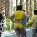 Is that a bear with booty shorts on?