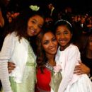 Beyonce with Russell Simmons' daughters