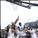 Artist Wale goes to the basket during Big Tigger's weekend Celebrity Game