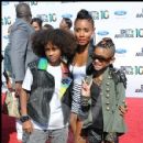 Jada Pinkett Smith with kids Jaden and Willow at the 2010 BET Awards