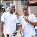 Raheem DeVaughn and DJ QuickSilver attend the Mansion Pool Party event