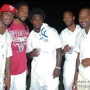 NFL players Clinton Portis, Edgerrin James, & others at the Pool Party
