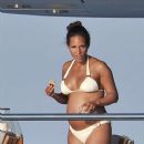 Alicia Keys on vacation off the coast of France