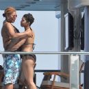Queen Latifah and girlfriend yachting off the coast of France