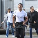 Will Smith running on set of 'Men In Black 3'