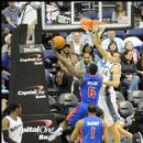 Pistons Ben Wallace goes up against Wizards JaVale McGee