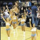 The Washington Wizard Cheerleaders take the floor during a timeout