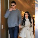 Kim Kardashian and then fiancee Kris Humphries arrive in London