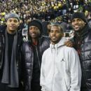 Carmelo Anthony, Dwyane Wade, Chris Paul, and Lebron James at 2011 USC vs Oregon game