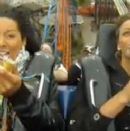 Eating ice cream on a roller coaster. Bad idea. Period.