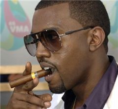 Kanye West smokes his stogie