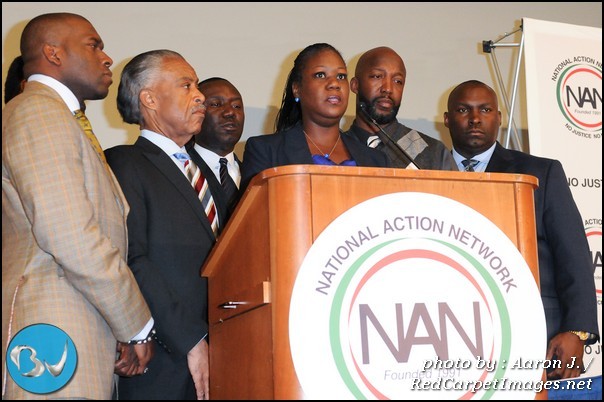 Sybrina Fulton reacts to the announcement that George Zimmerman was charged