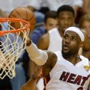 Lebron trying to make a layup in The Finals