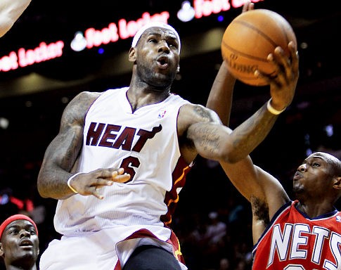 Lebron shooting a layup