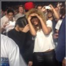 Beyonce and Kim Kardashian were spotted attending Kanye West and Jay Z’s Watch The Throne concert. 
