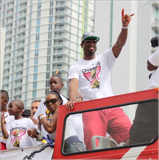 Dwyane Wade at the Miami parade