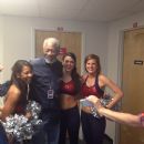 Morgan Freeman with Ole Miss cheerleaders
