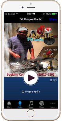 DJ Unique Radio iPhone App