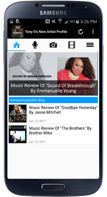 The New Artist Profile Android App