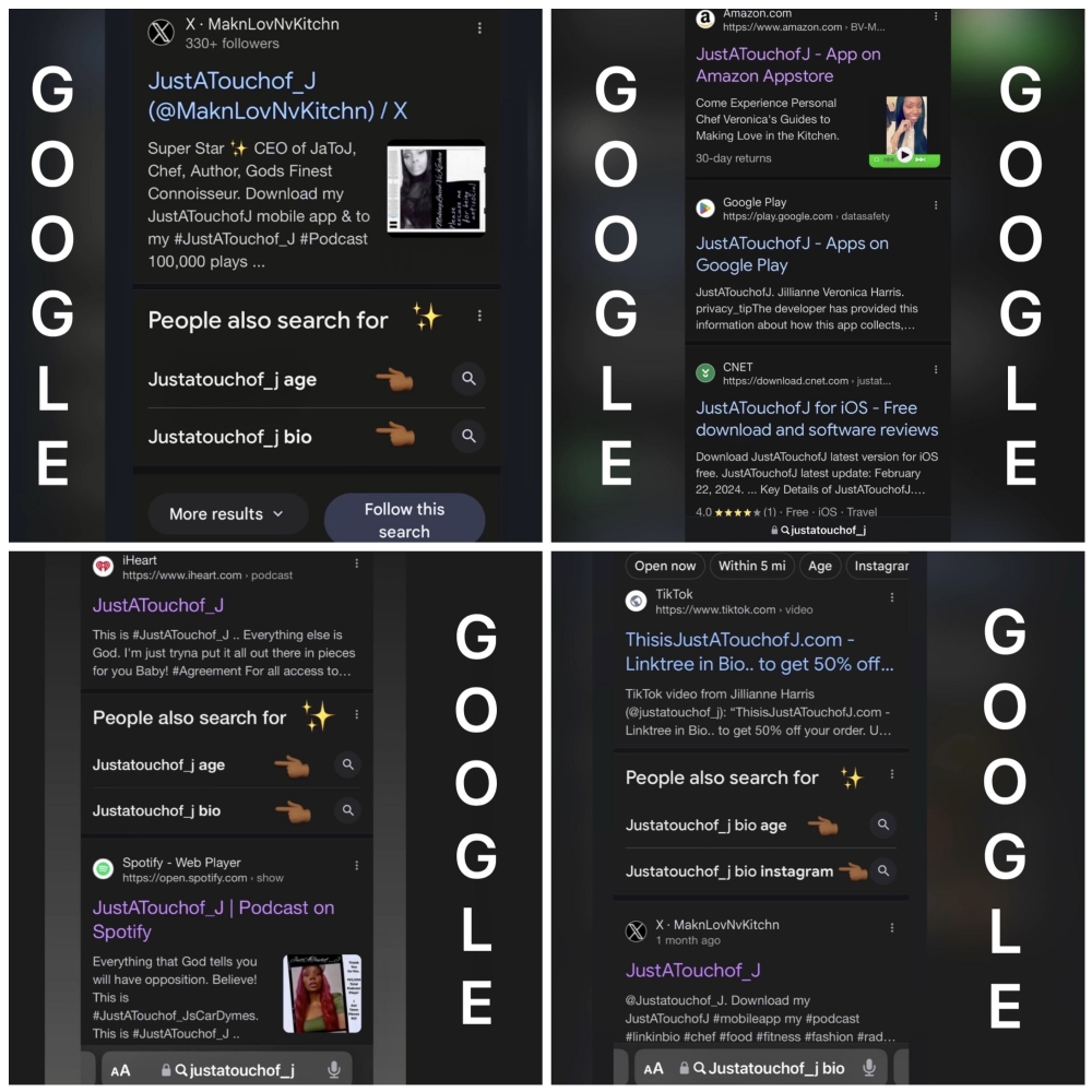 This Is #JustATouchof_J . You're My Inspiration. Thank You For Google Searching Me!