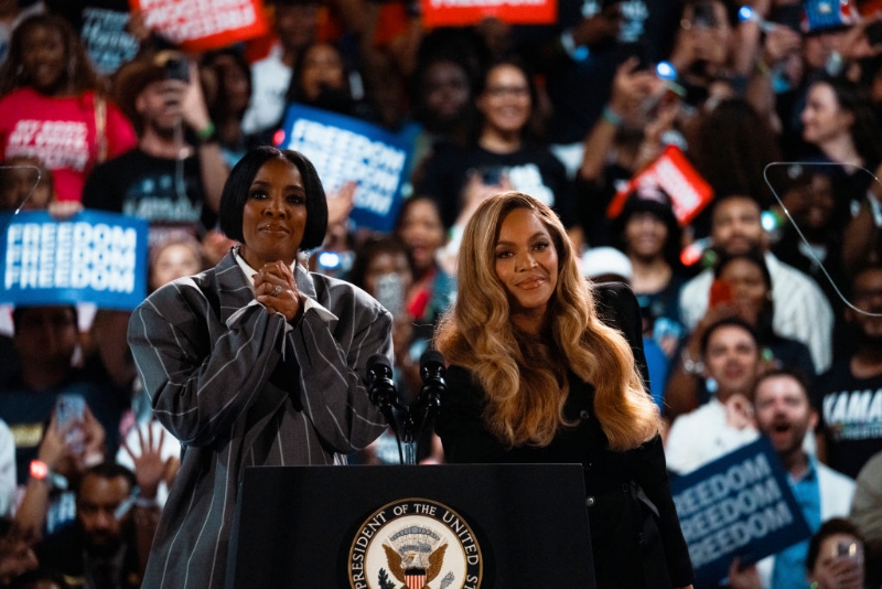 Beyoncé & Kelly Rowland Endorse Kamala Harris At Houston Rally With 7 Million Viewers, Amber Rose Ca