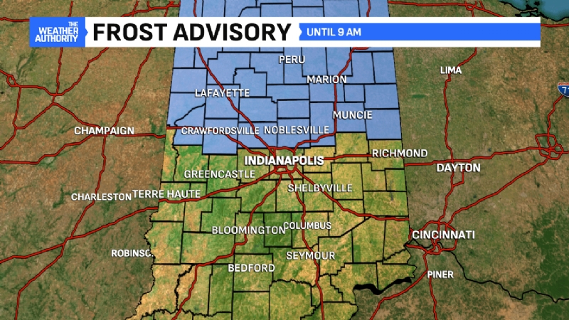 Frost Advisory issued for northern Indiana this morning