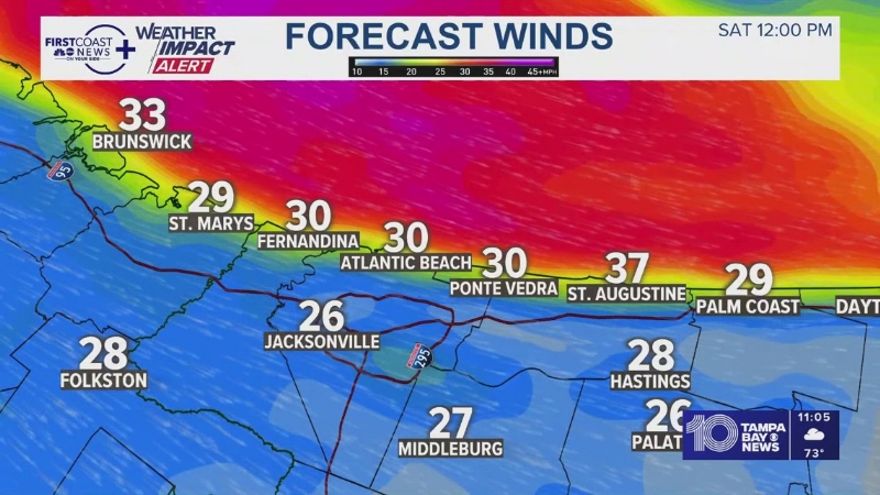 Breaking down Nor'easter conditions on the First Coast Saturday