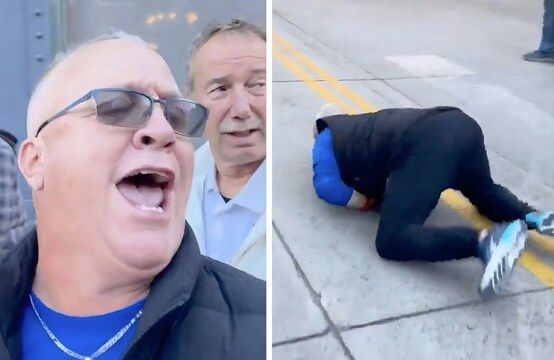 It Got Crazy: Man Chanting "Let's Go ICE" And "God Bless Trump" Gets Left E