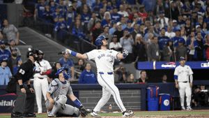 SOURCE SPORTS: Grand Slam From Blue Jays' Barger Helps Toronto Take World Series Opener Against Dodg