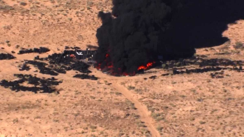 Large fire seen in mesa outside of Albuquerque