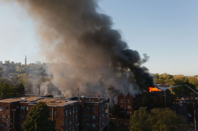 Birmingham firefighters are battling a massive blaze on the city's Southside. The fire erupted short