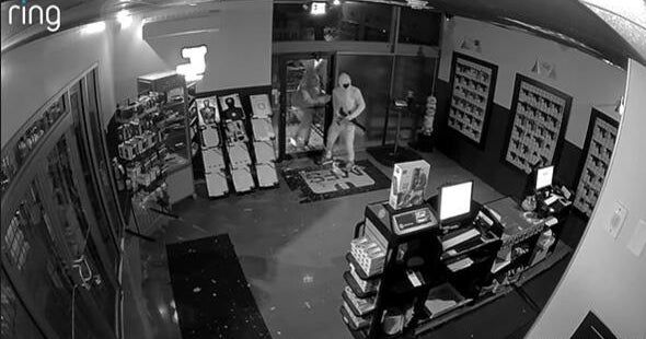 Thieves caught on video breaking into Massachusetts gun store, stealing rifles