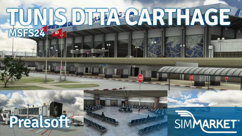 Explore North Africa with Prealsoft's Tunis Carthage Airport for MSFS24