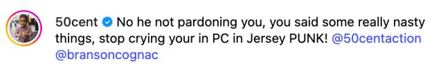 50 Cent Mocks Diddy's Trump Pardon Claims In New Instagram Message