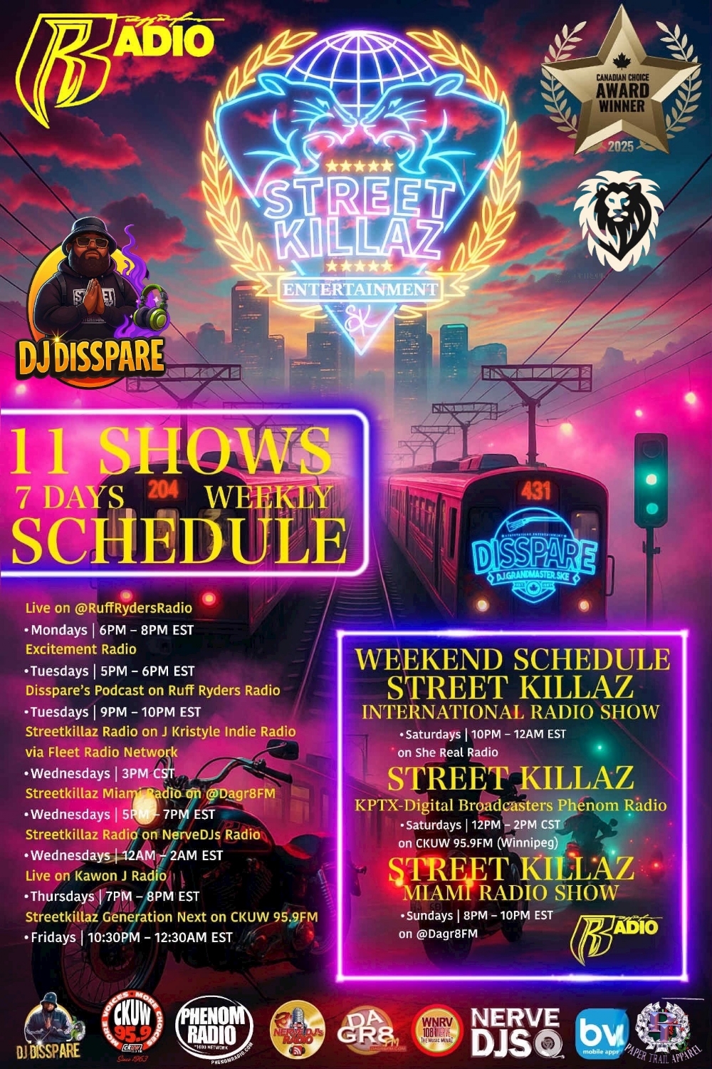 Our weekly schedule for Radio/Tv