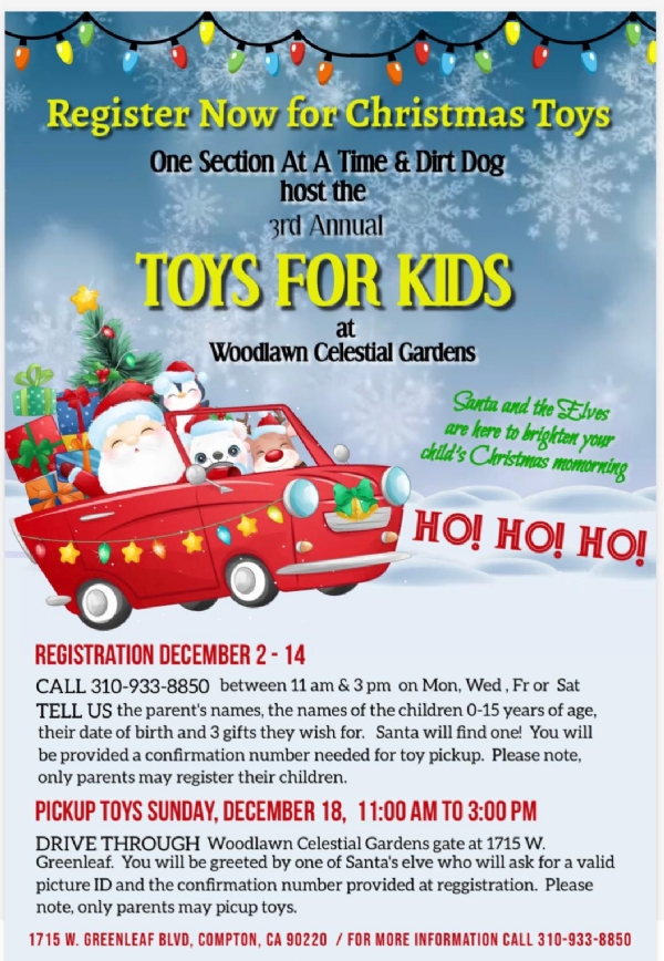 Toy giveaway at Woodlawn register now.