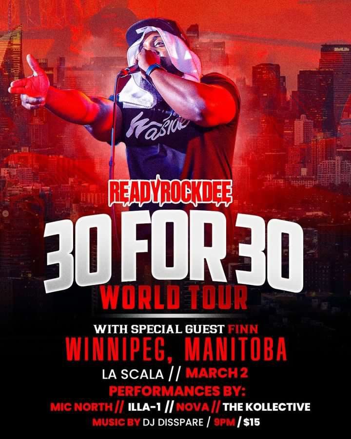 @readyrockdee w/ @mcdjfinn  @djdisspare  @micnorth100 & guest  "30 For 30 World Tour"